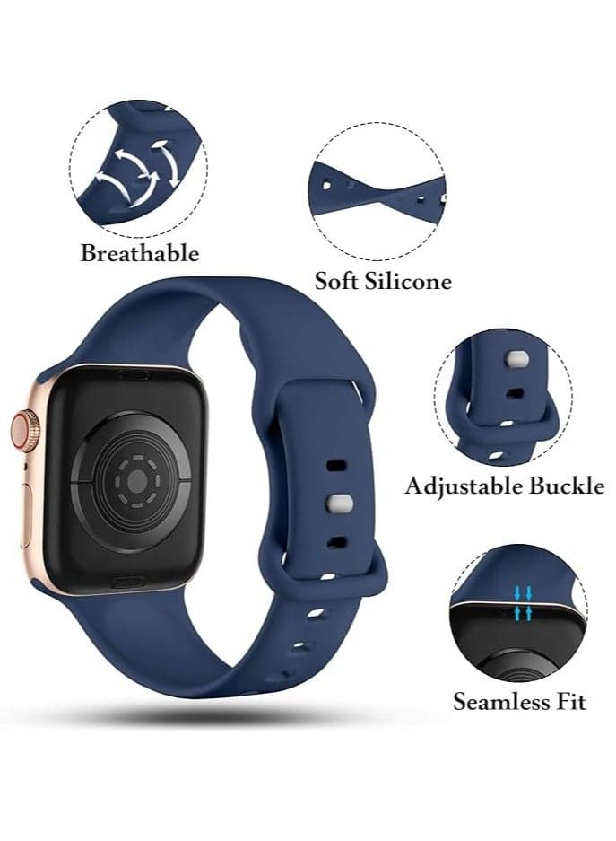 Compatible Apple Watch Bands 38 mm 40 mm 41 mm Silicone Replacement Bands Compatible with iWatch Series 9 8 7 6 5 4 3 2 1 SE Ultra for Women Men Smartwatch Bands (3)