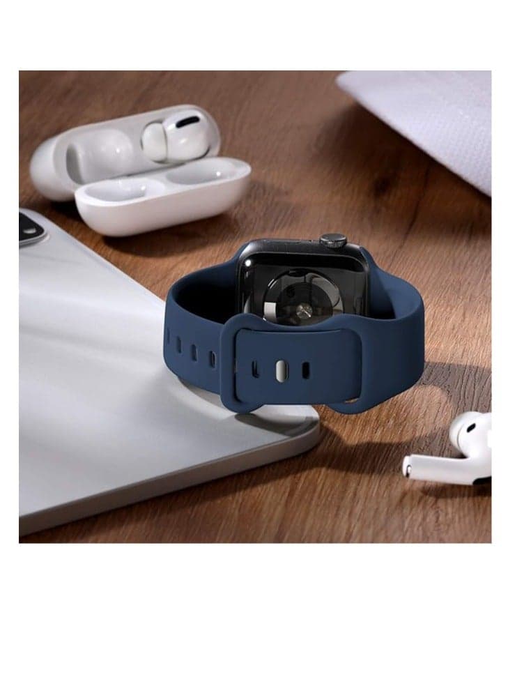Compatible Apple Watch Bands 38 mm 40 mm 41 mm Silicone Replacement Bands Compatible with iWatch Series 9 8 7 6 5 4 3 2 1 SE Ultra for Women Men Smartwatch Bands (4)