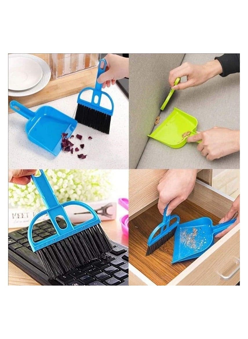 SUPDY Multipurpose Dustpan Broom Set for Drawers, Laptops, Keyboards, Dining Table, Car Seats, Carpets (1 Set) Multi Color Brush & Dustpan Sets (9)