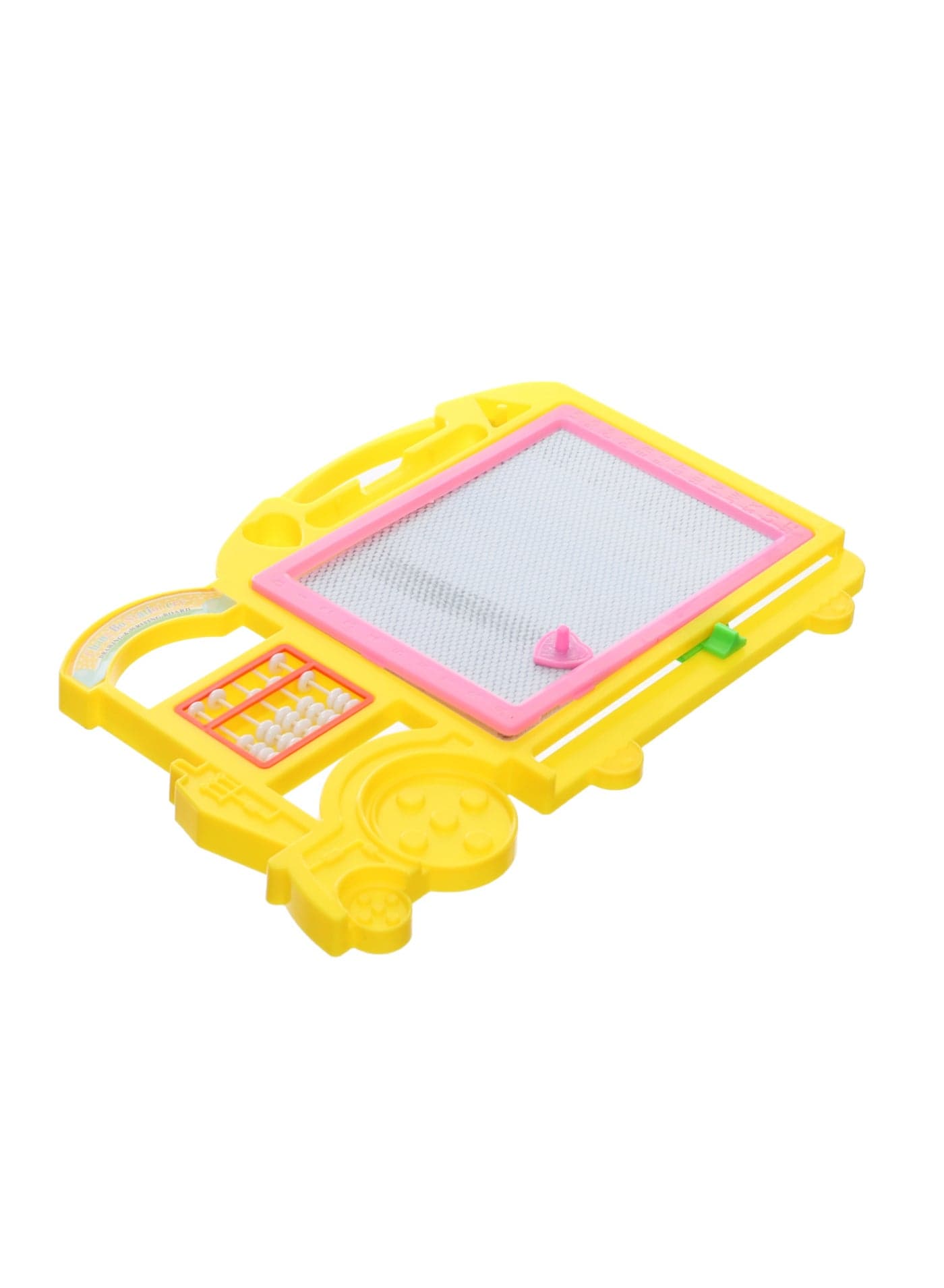 Plastic Magnetic Erasable Drawing And Writing Board With Mini UC MAS Counter And Multiple Shapes Of Stamps Aiming To Improve All Mathematical And Creativity Skills For Children - Yellow (2)