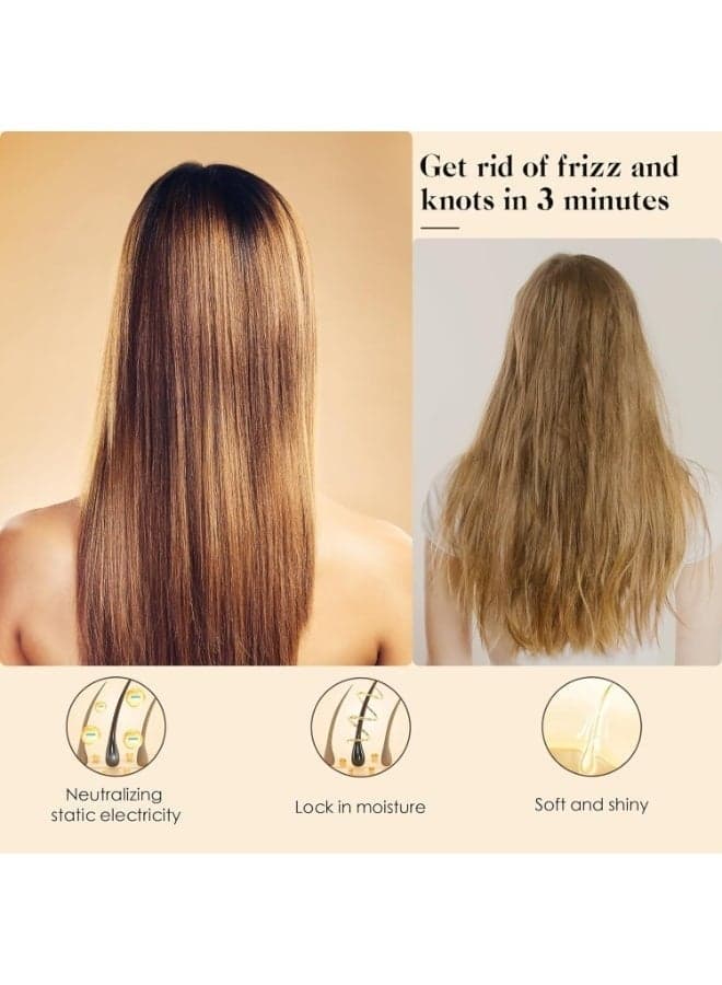 Large Rectangular Paddle Hair Brush with Air Cushion Technology – Detangling & Smoothing Brush for Wet and Dry Hair, Anti-Breakage & Frizz Control, Gentle Scalp Massage Hair Styling Comb for Blow-Drying, Straightening and Daily Hair Care for All Hair Types (٦)