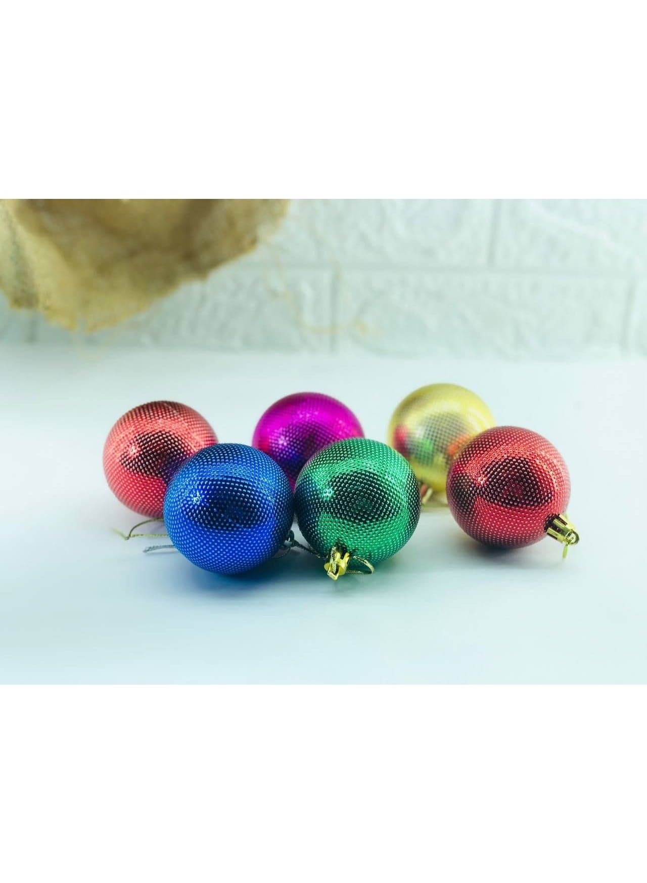 Christmas Decoration Colorful Plastic Disco Ball Bag Size: 6cm Bag: 6 pieces Home Decor Ornaments