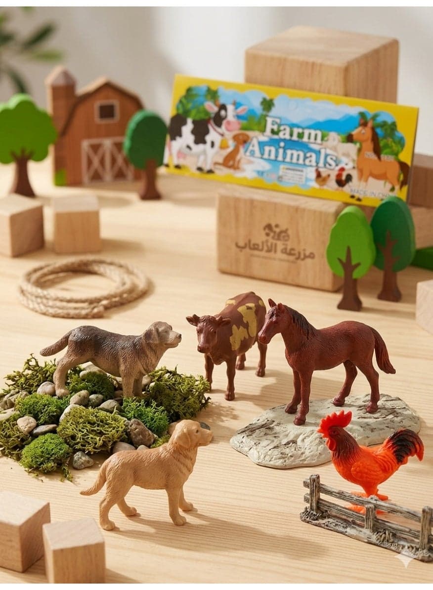 First Choice Educational Farm Animal Figurines for Kids, Realistic Plastic Toy Set Mimicking Nature (6 pieces including cow, horse, donkey, dog and rooster) (3)