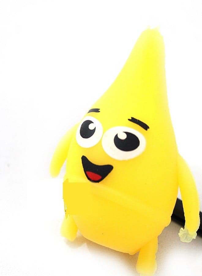 Cute Yellow Water Drop Stress Ball, Squeeze Toy with Smiley Face, Squeeze Water Drop Decompression Hand Toy, Elastic Slow Rebound Toy Squishy Toys