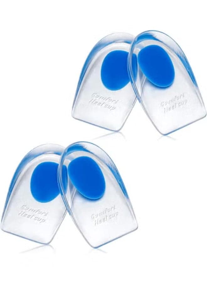 Silicone Gel Heel Pads Heel Cups Cushion Inserts for Heel Pain Relief Plantar Fasciitis Achilles Tendon Support Shock Absorption Shoe Inserts for Men and Women Foot Care