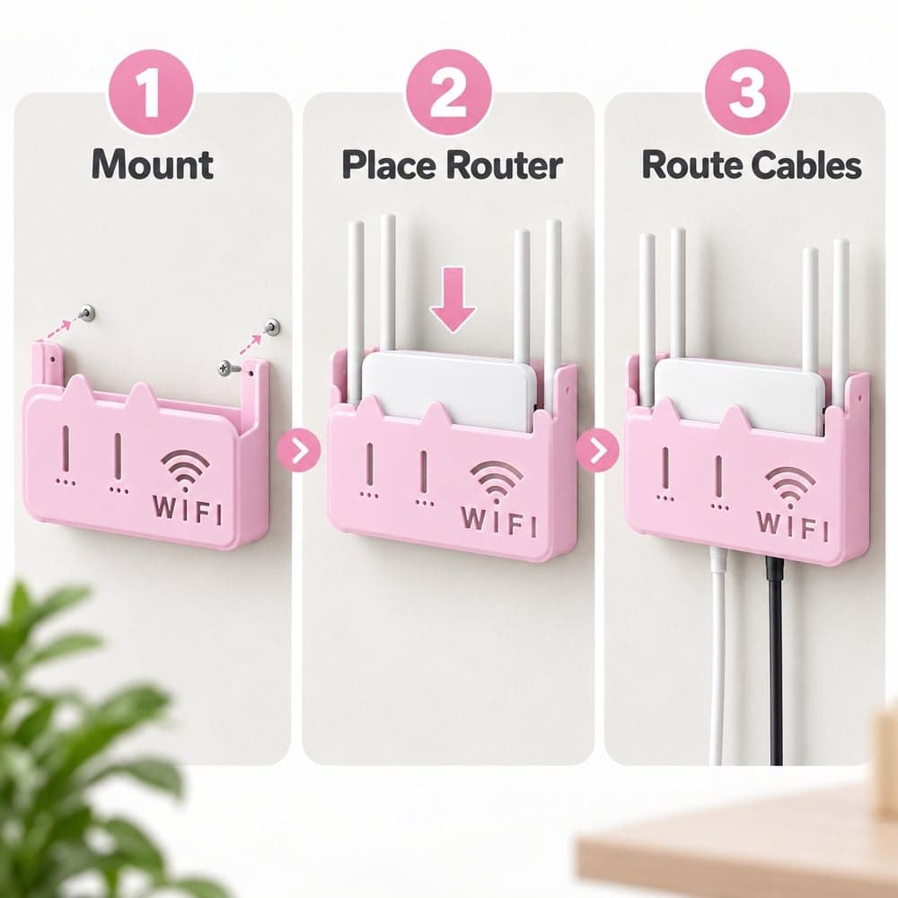 Wall Mounted Wi-Fi Router Holder and Device Organizer - 2-8 (5)