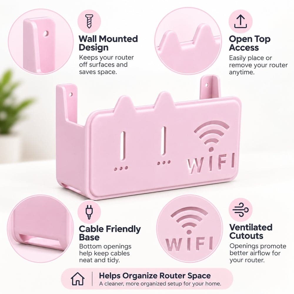 Wall Mounted Wi-Fi Router Holder and Device Organizer - 2-8 (3)