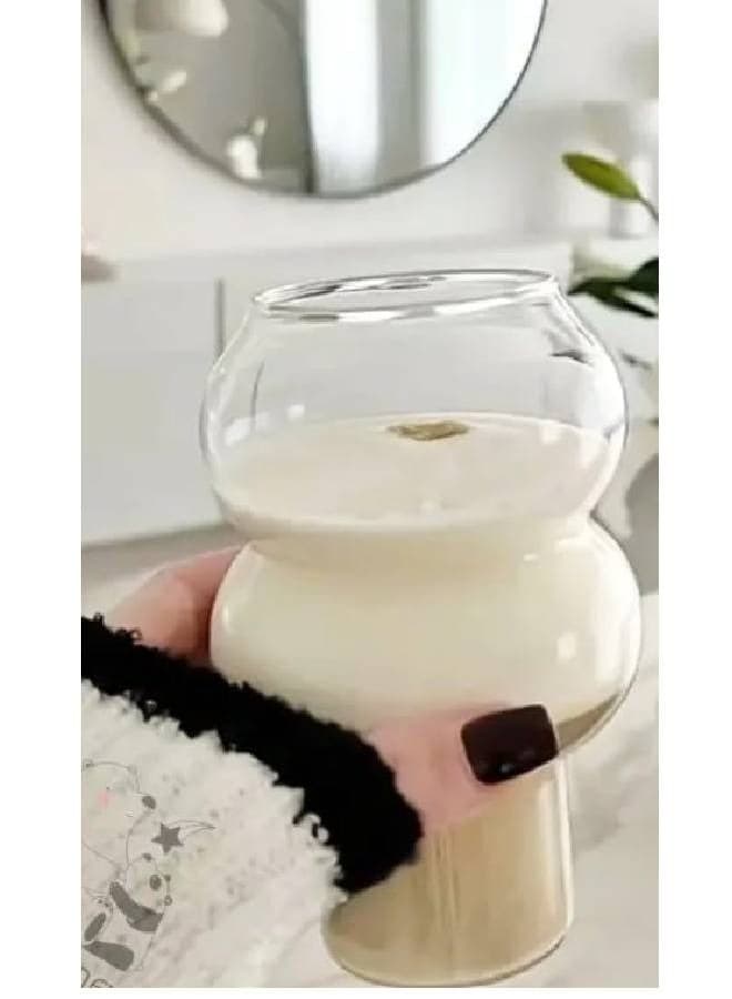 Multi-use glass dessert cup for ice cream and ice coffe , espresso latte , 2 pieces Coffee Mugs (٤)