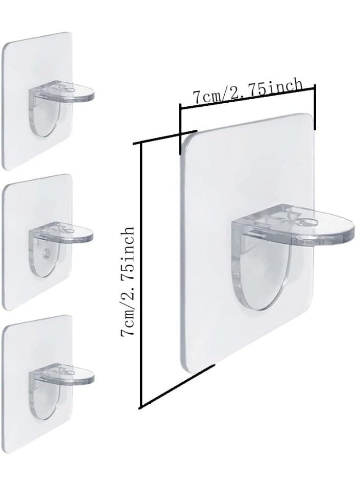 (4 Pcs) Self Adhesive Shelf Bracket, Adhesive Shelf Support Pegs Without Drilling With Strong Double Sided Tape, Support Shelves for Cabinets, Kitchen Furniture, Bookshelves Cabinet Hardware (3)