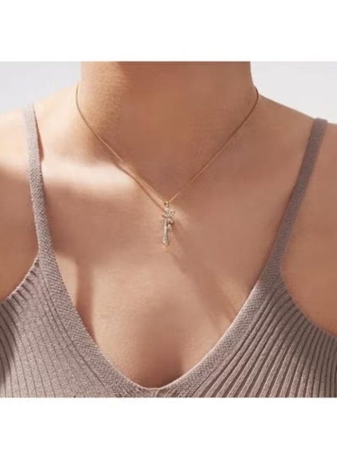 Couple Hug Pendant Necklace, Stainless Steel, Gold and Silver Tone (7)