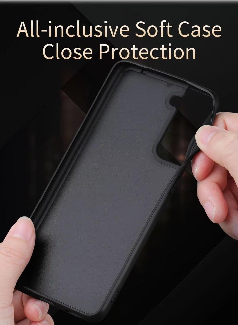 Case Retro PU Leather & Soft Silicone Edge Back Cover For Samsung Galaxy S23 Fe (Black) (٦)