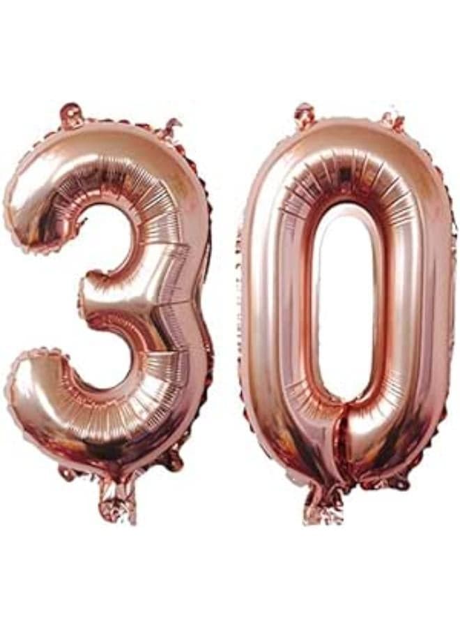 30th Birthday Decorations Party Supplies Sweet 30 Birthday balloons| Rose gold Confetti Balloons| Metallic silver curtain for Photo booth and props| Sweet Sixteen Decorations|happy