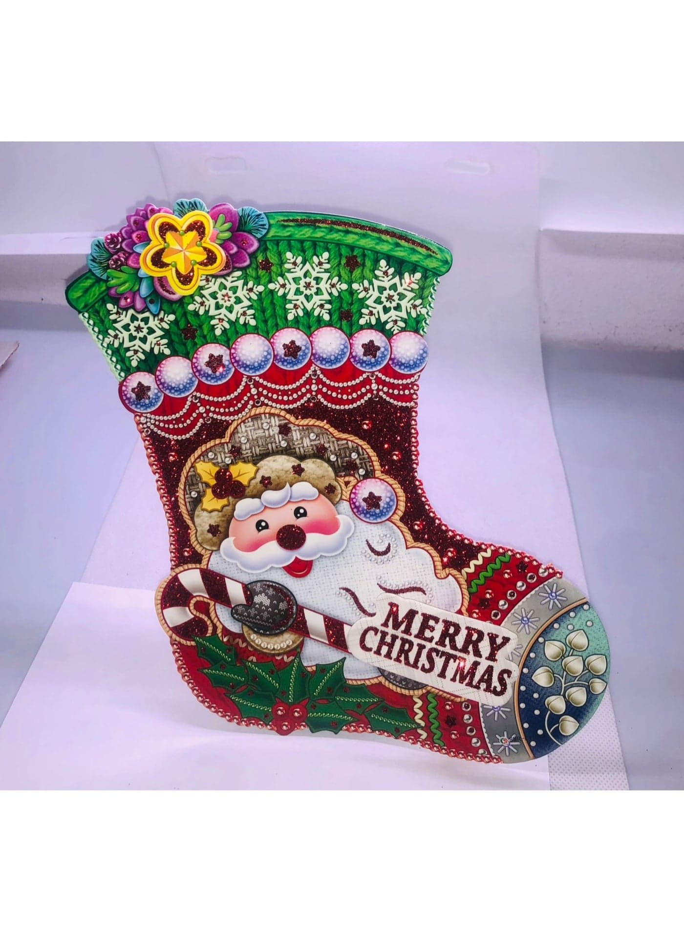 Red Santa Claus Christmas Stockings Drink Hanger Merry Christmas Home Decor Ornaments