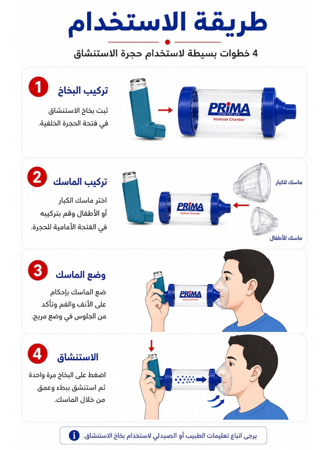 Transparent Inhaler Spacer with Two Masks, Compatible with Inhalers, Practical for Everyday Use Clinical Equipments & Aids (٤)