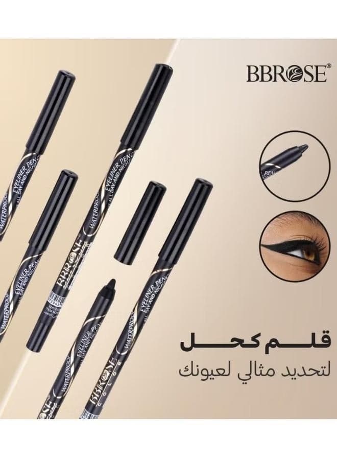 24h Waterproof Eyeliner Pencil, Black Coal Colour, Smudge Free (٦)