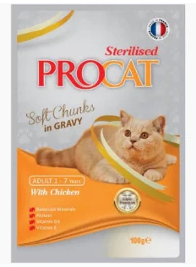 Procat wet food with chicken for sterilized cat 100g Pet Supplies