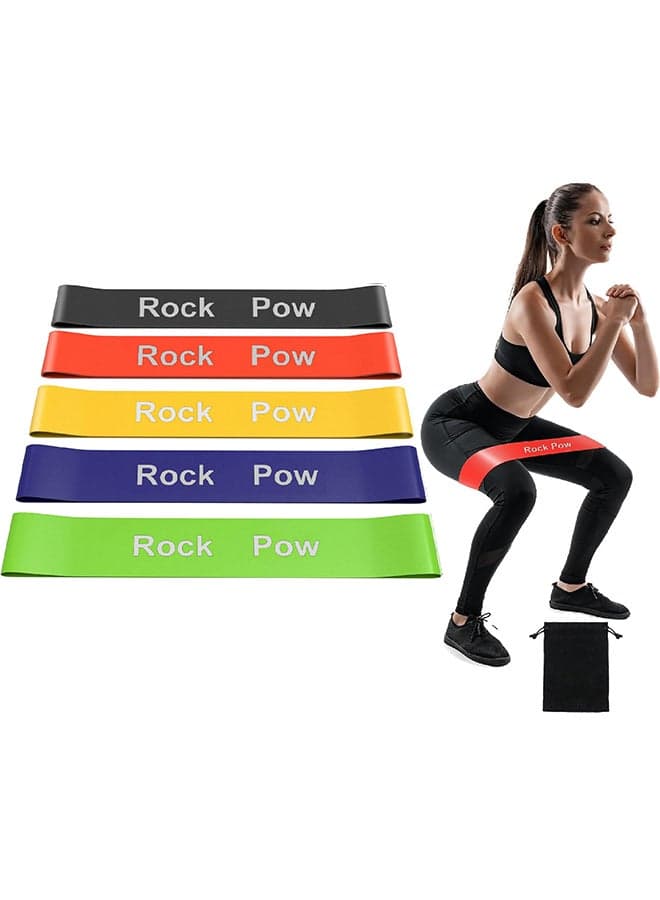 5-Piece Skin-Friendly Resistance Fitness Bands Large Exercise & Fitness Accessories