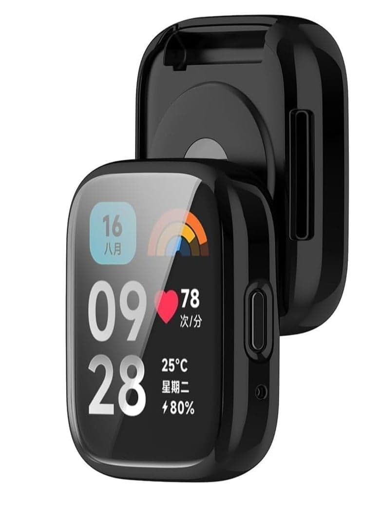 TPU Bumper Case Compatible with Xiaomi Redmi Watch 3, Full Cover Shell with Screen Protection – Clear Smartwatch Cases & Covers (4)
