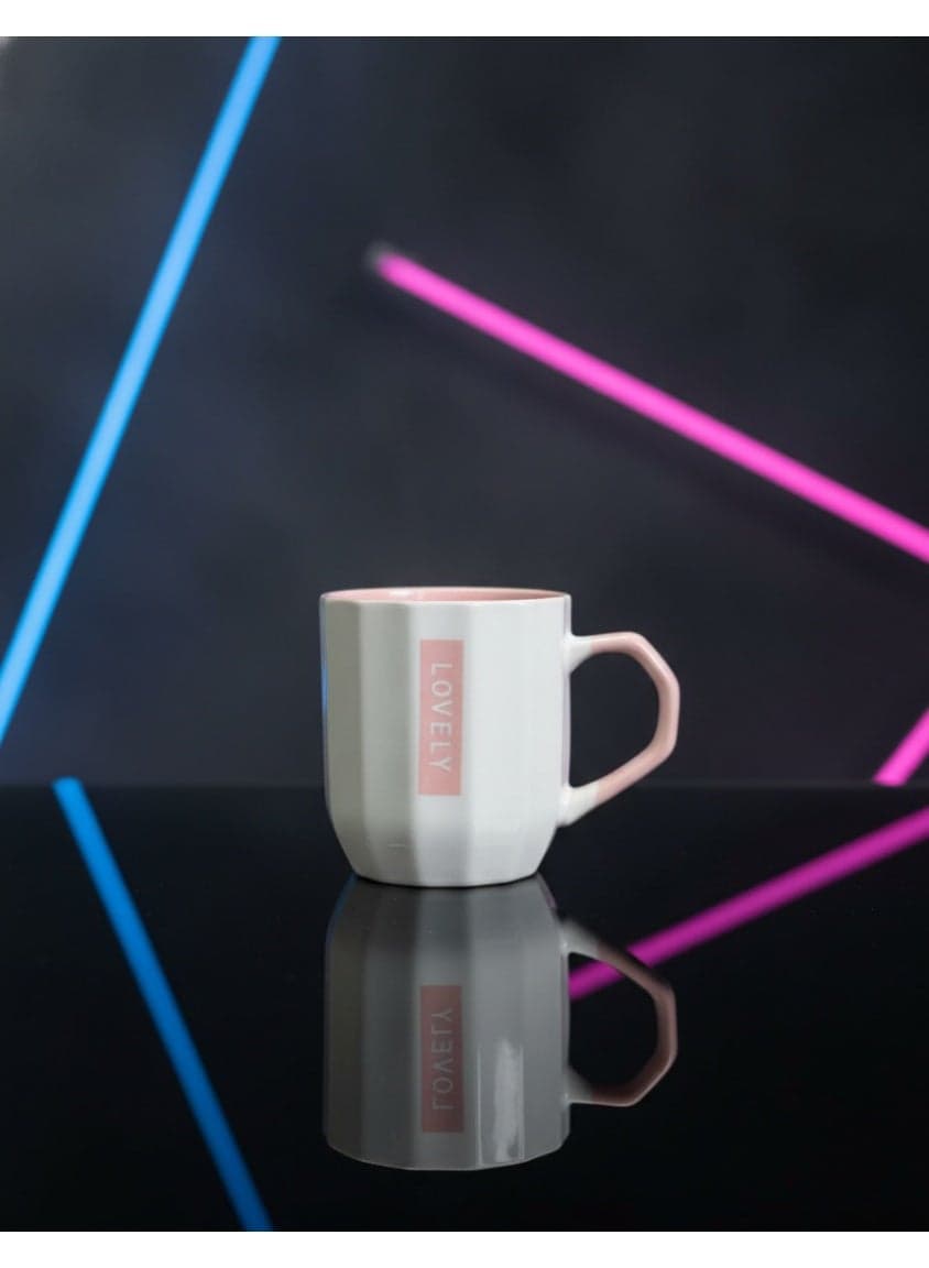 Elegant Porcelain Mug Set with Matching Saucer Plate for Coffee & Daily Use | Modern LOVELY COFFEE Design Collection (4)