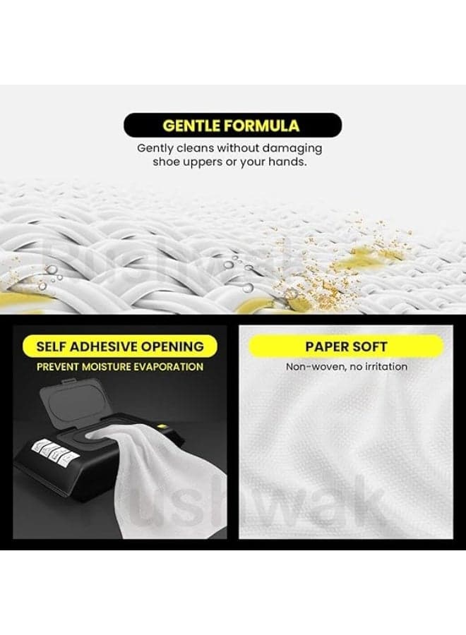 Shoe Cleaning Wipes for Sneakers, 80-Piece Instant Sneaker Cleaner Wipes, Quick Dirt & Stain Remover for Leather, Canvas and Sports Shoes Cleaning Wet Wipes (٥)