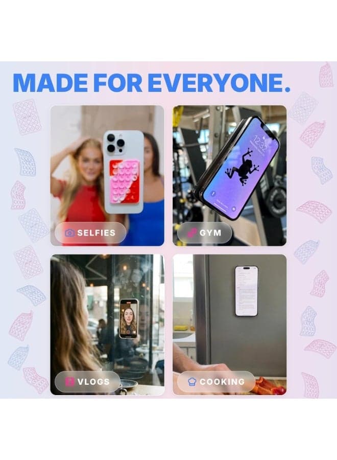Silicone Suction Phone Mount – Hands-Free Phone Holder for iPhone & Android, Adhesive Suction Grip for Mirrors, Shower, Selfies, Video Recording & TikTok (Purple) Cases & Covers (٣)