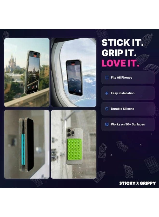 Silicone Suction Phone Mount – Hands-Free Phone Holder for iPhone & Android, Adhesive Suction Grip for Mirrors, Shower, Selfies, Video Recording & TikTok (Purple) Cases & Covers (٢)