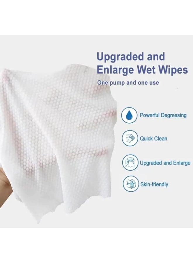 Wet Wipes for Kitchen and Home Cleaning, 80 Sheets Per Pack, Antibacterial Wipes with Lid, Multipurpose Kitchen Towel for Grease Stains, Hygienic Wet Wipes for Tables and Countertops (5)