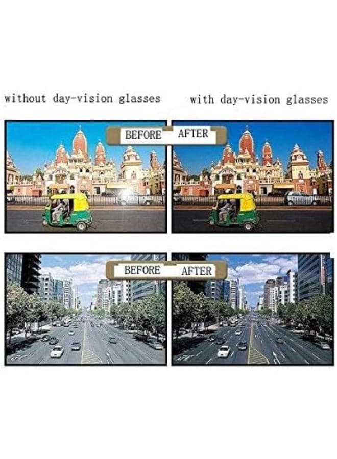2-Piece Night Driving Glasses Set with HD Lenses and UV Protection Bike Riding Eyewear (4)