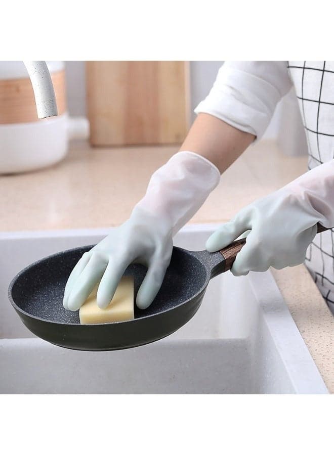 Durable Household Latex Cleaning Gloves – Long Cuff Waterproof Dish Wash Gloves with Heat Insulation and Non-Slip Grip for Kitchen, Laundry and Bathroom Cleaning – Size L, Random Color Safety & Security Gloves (٤)