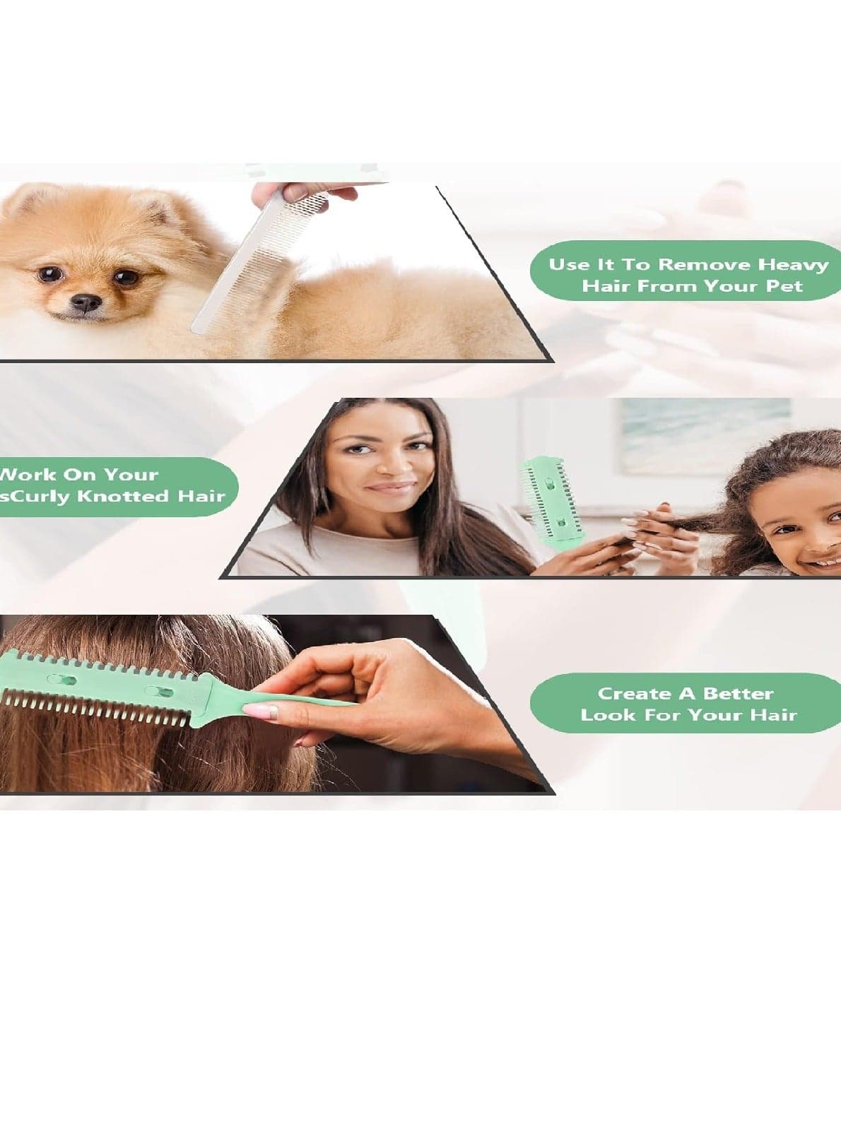 Hair Razor Trimmer Comb Double Sides Cutting Thinning Hairdressing Tool 1 Psc Hair Clips