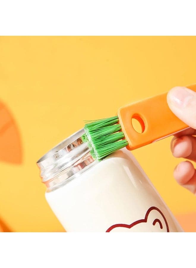 3-in-1 Bottle Cleaning Brush Set - 3 -Pack: Small carrot-shaped brush for bottle caps, straws, cups, feeding bottles, and tight spaces Car Detailing Brushes (٢)