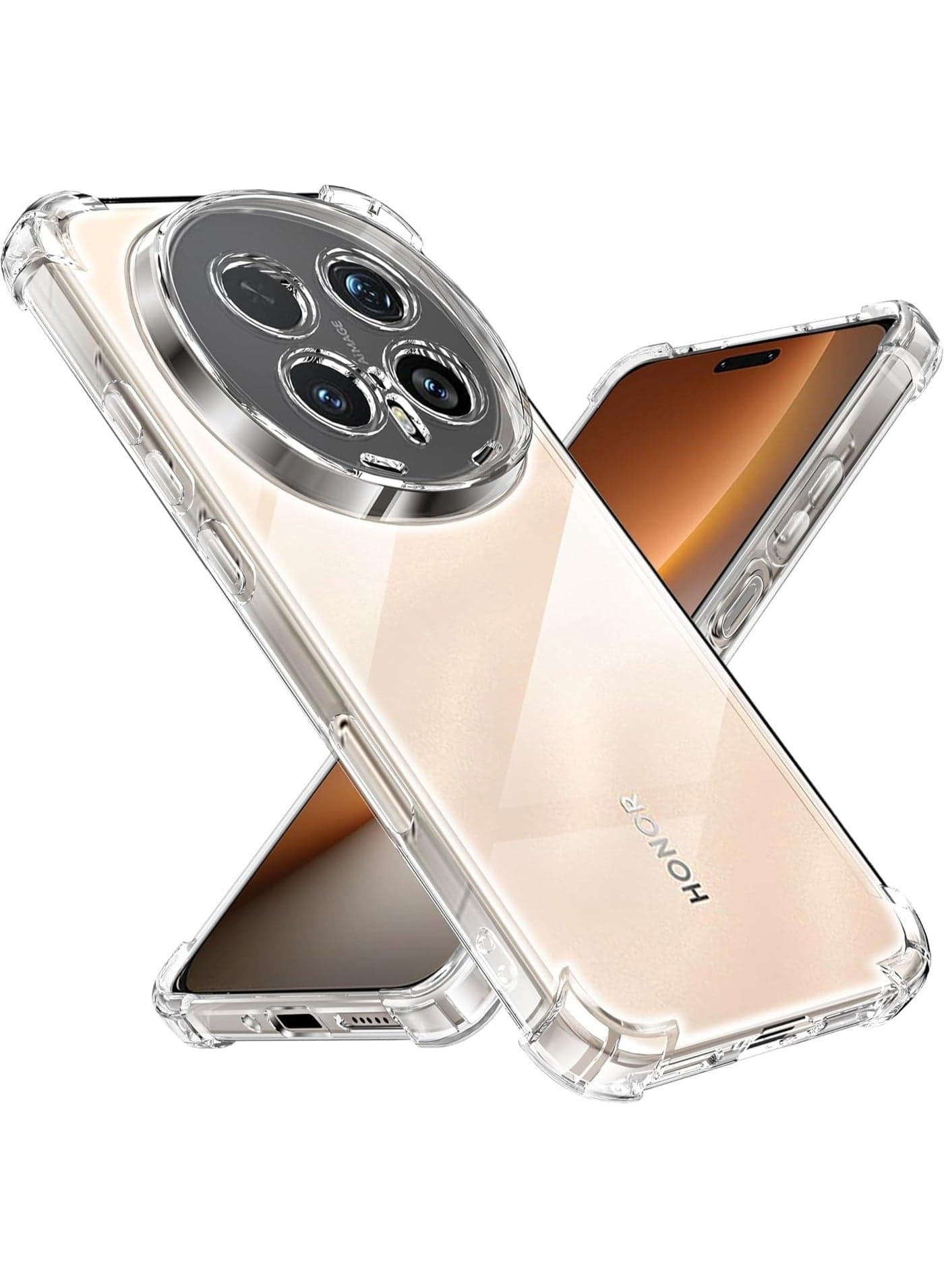 Case Compatible with Honor Magic 8 Pro 5G, Cover Silicone Transparent TPU Gorilla Anti-shock Protector Camera Shockproof Corners - Clear