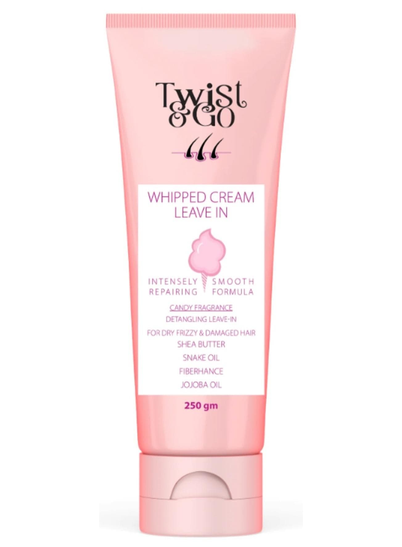 Twist&Go Leve In Cream - For Dry Frizzy & Damaged Hair - With Shea Butter , Snake Oil And Jojoba Oil Leave-In Treatment