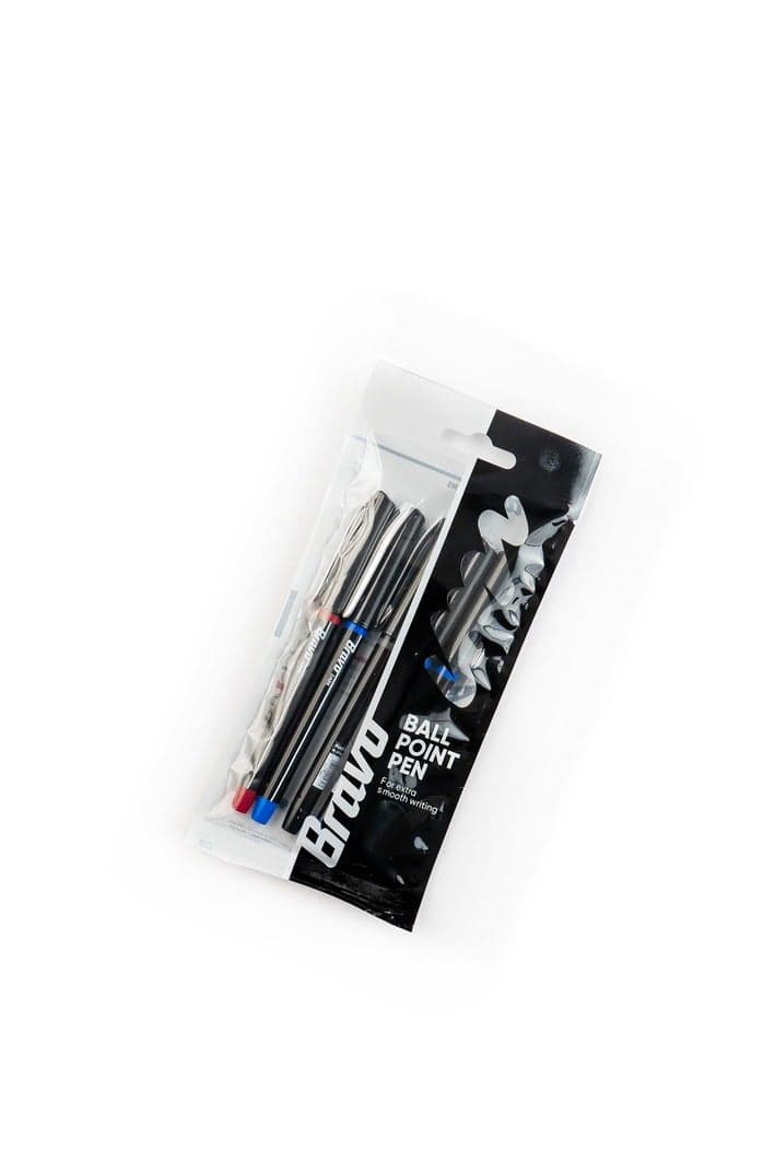 Bravo Poly Bag - Pack of 5 pens Blue, Red , Black Ballpoint Pens (2)