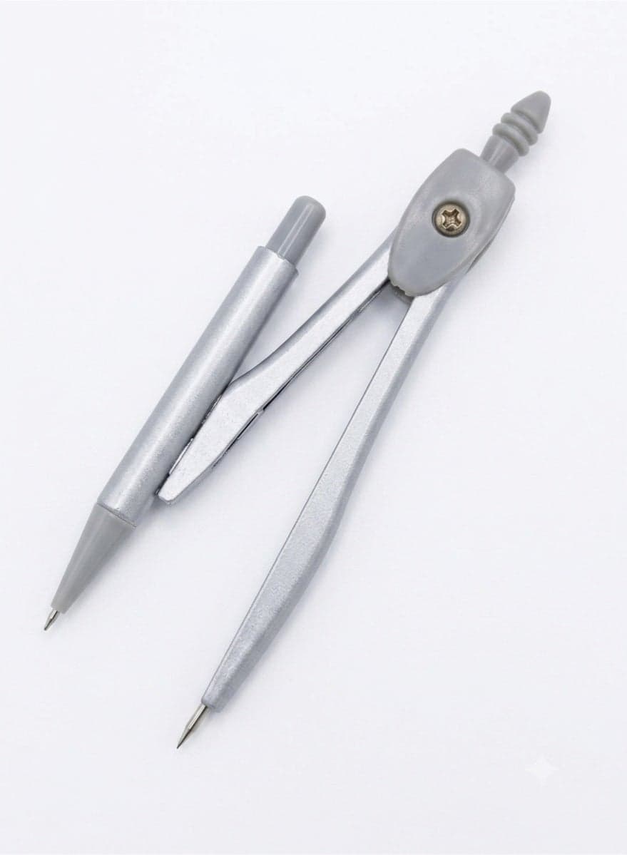 High-Precision Compass Set with Lead Refill & Protective Case, Grey Education & Crafts