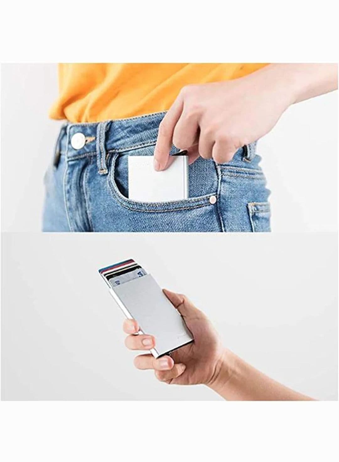 RFID blocking protective metallic credit card holder wallet Women's Wallets, Card Cases & Money Organizers (٥)