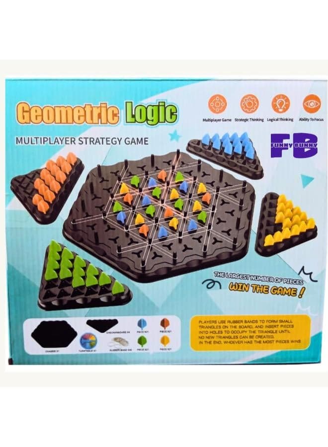 Funny Bunny Geometric Triangle Strategy Chess Game for Family Entertainment