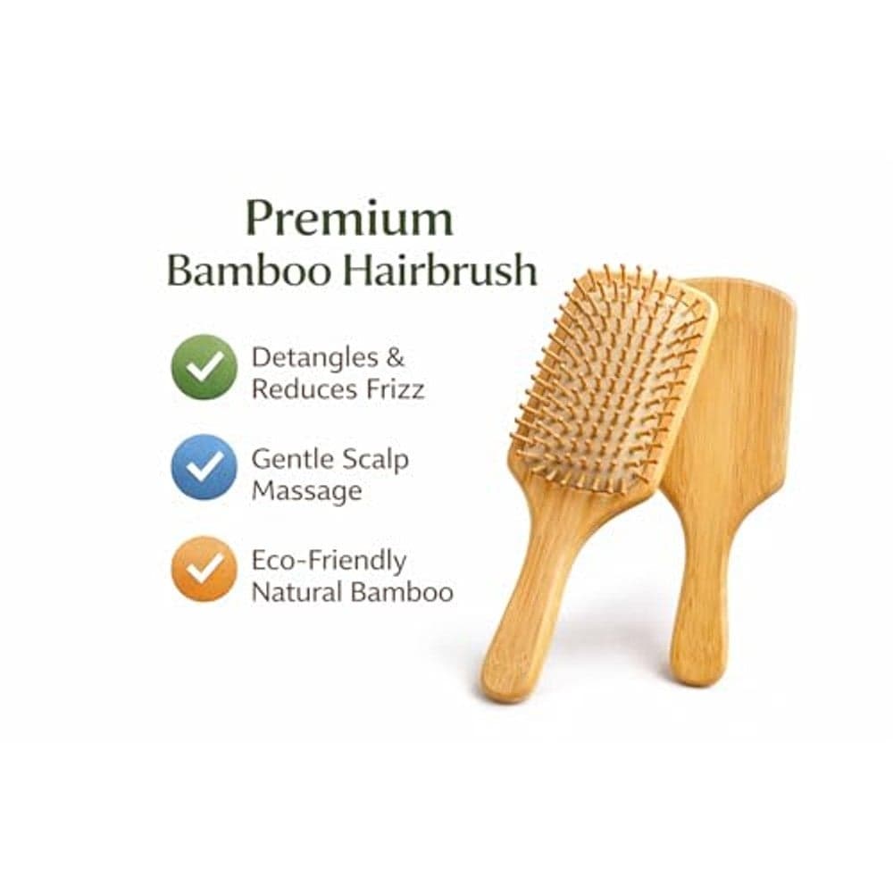 Craft Hair Brush – Eco-Friendly Natural Bamboo Wooden Paddle Brush for Detangling, Scalp Massage, Long, Curly, Short, Thick & Thin Hair for Women, Men & Kids (6)