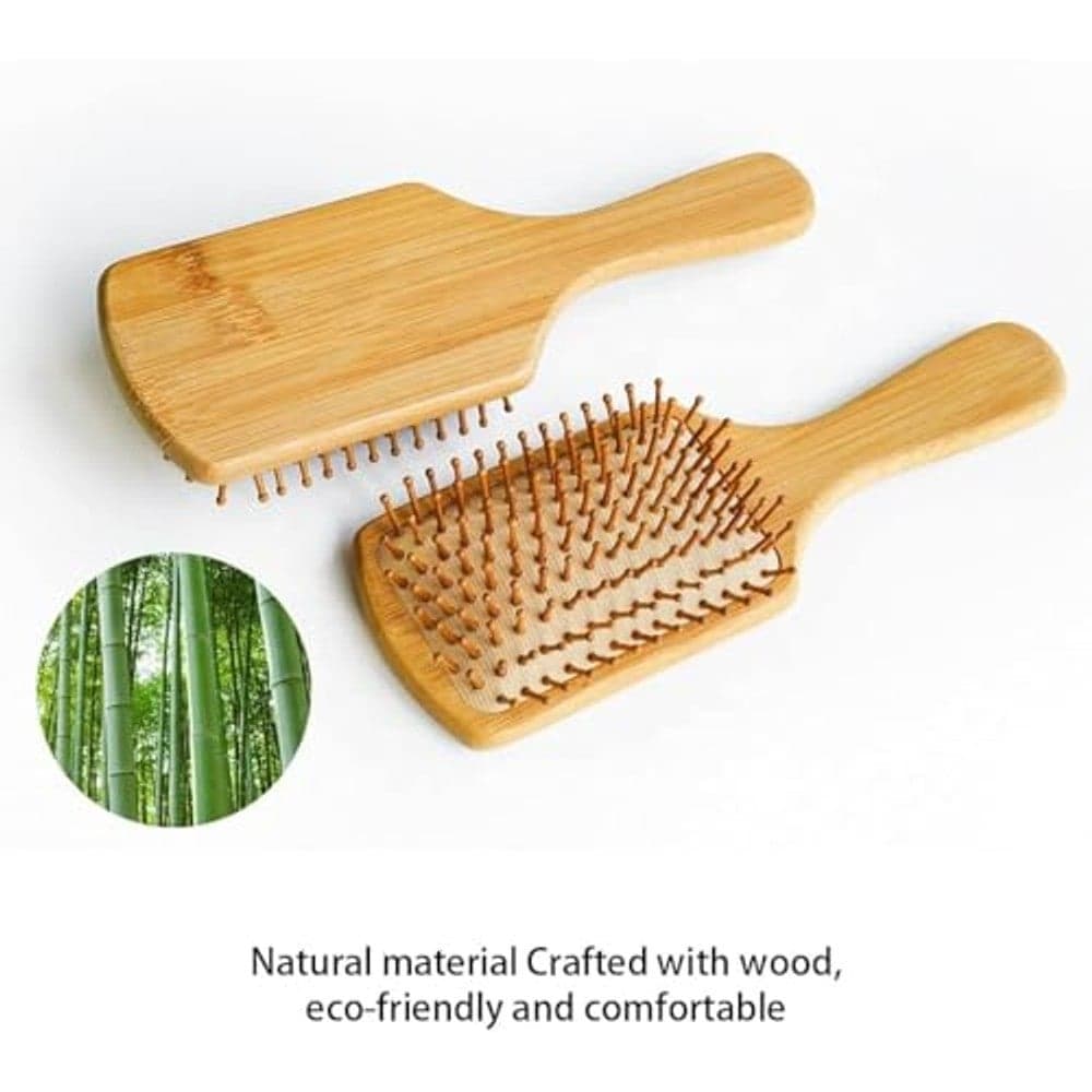 Craft Hair Brush – Eco-Friendly Natural Bamboo Wooden Paddle Brush for Detangling, Scalp Massage, Long, Curly, Short, Thick & Thin Hair for Women, Men & Kids (5)