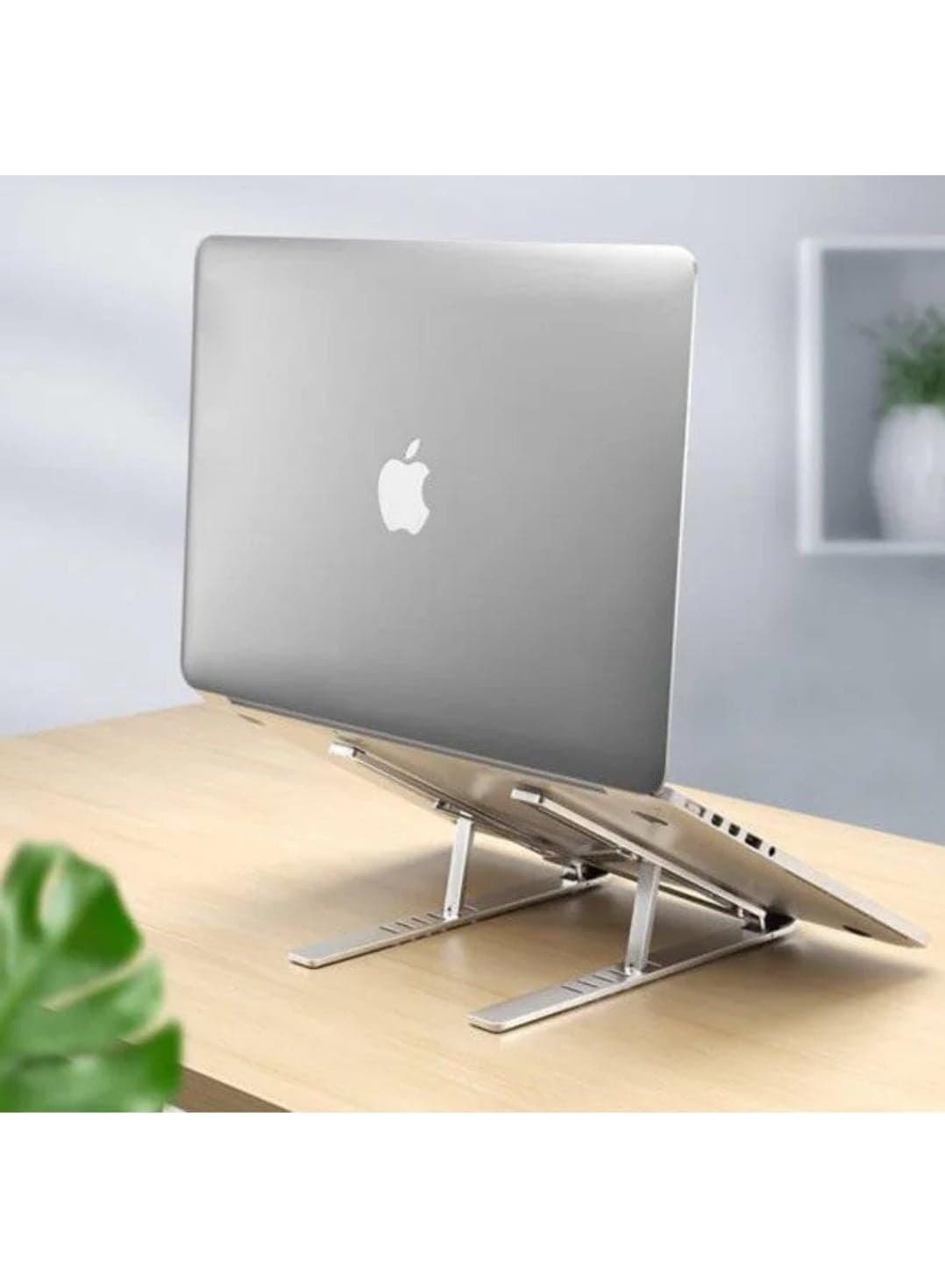 Adjustable laptop stand with 7 levels, made of aluminum alloy, foldable, silver. Desk Accessories & Workspace Organizers
