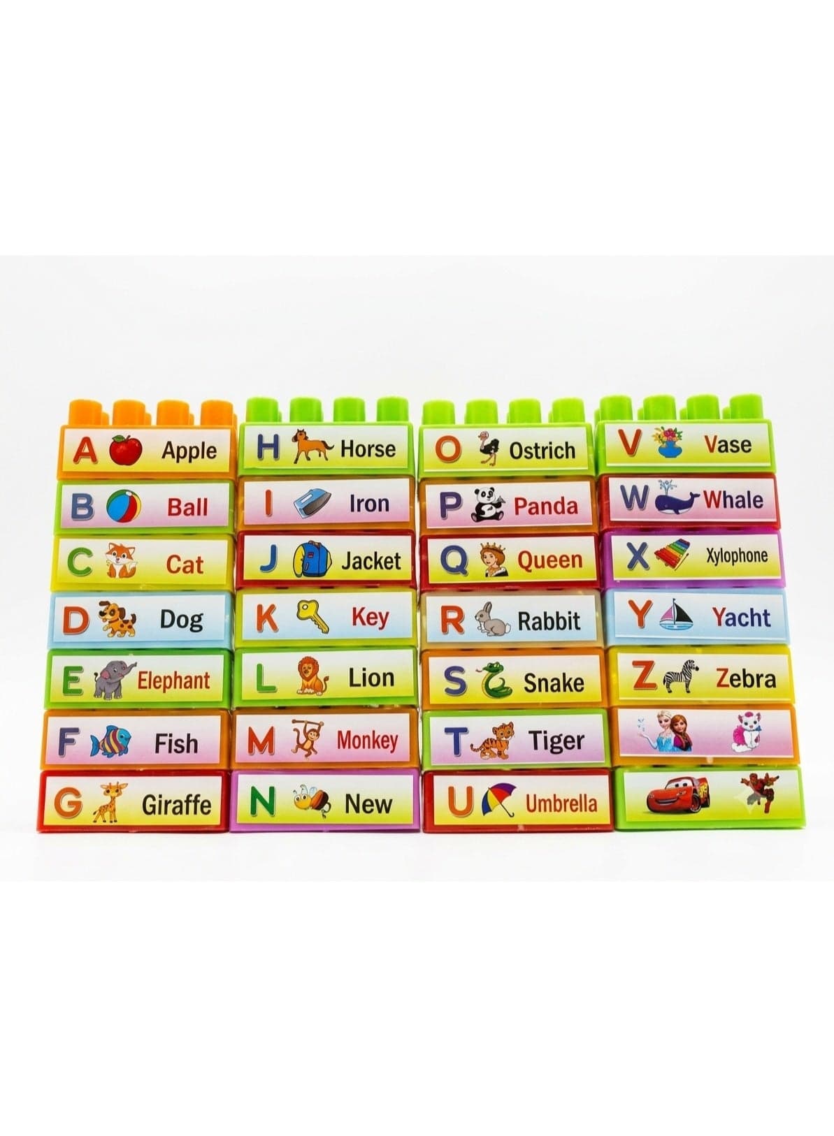 Educational letter blocks for children – a game for building and developing reading and writing skills – Arabic and English Shape Sorters
