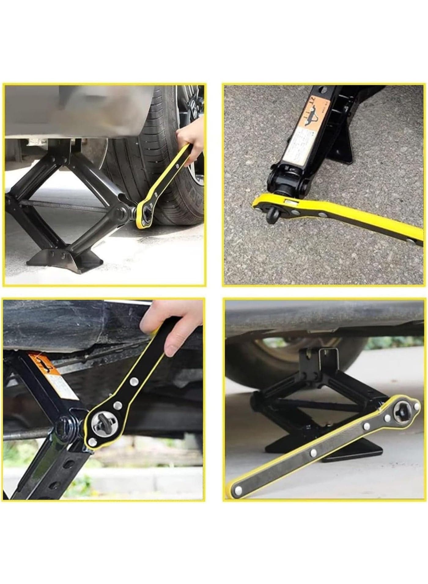 Car Jack Handle Ratchet Wrench, 360° Swivel, Labor Saving, Universal Tire Repair Tool Vehicle Jacks (٥)