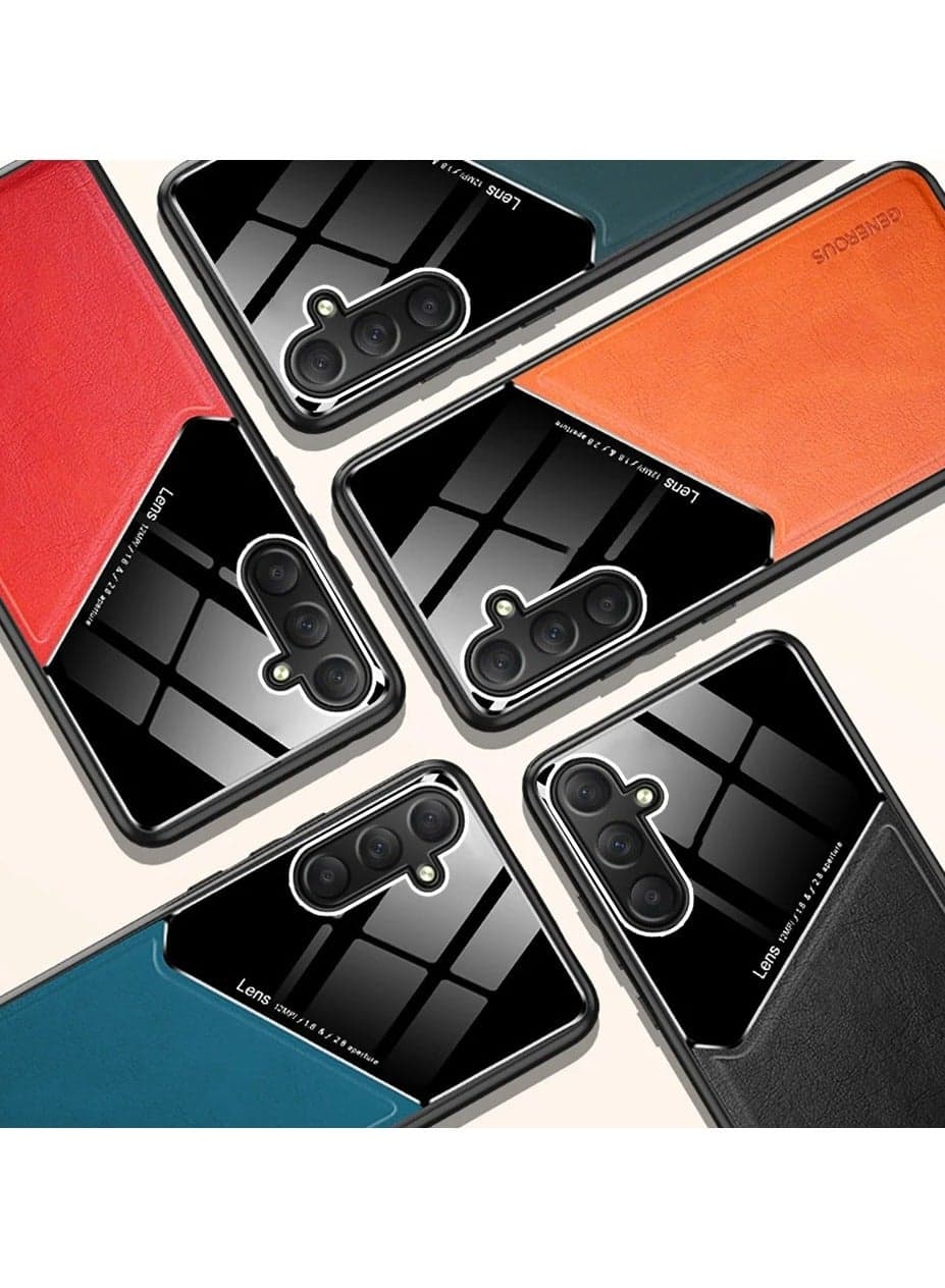 Case Compatible With Samsung Galaxy S24 Plus Cover Luxury Leather And Glass With Car Magnetic Holder Phone Cover Soft Frame Silicone (Green) (٥)