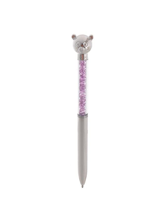 A stylish writing pen adorned with a glittery teddy bear tip and sparkling crystal beads. Ballpoint Pens