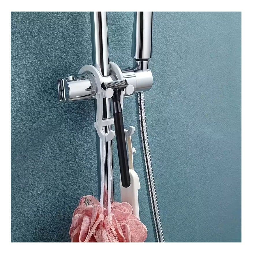 Multi-Functional No-Drill Bathroom Storage Hooks for Shower Rods, Glass Doors & Shelves Hardware (3)