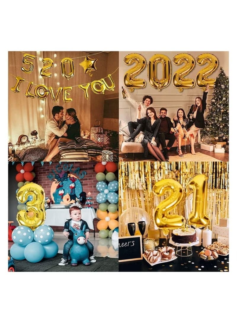 Number 2 Balloon Foil Gold Glamorous Party Decorations Jumbo Digit Balloon for Birthdays Anniversaries Special Events (٢)