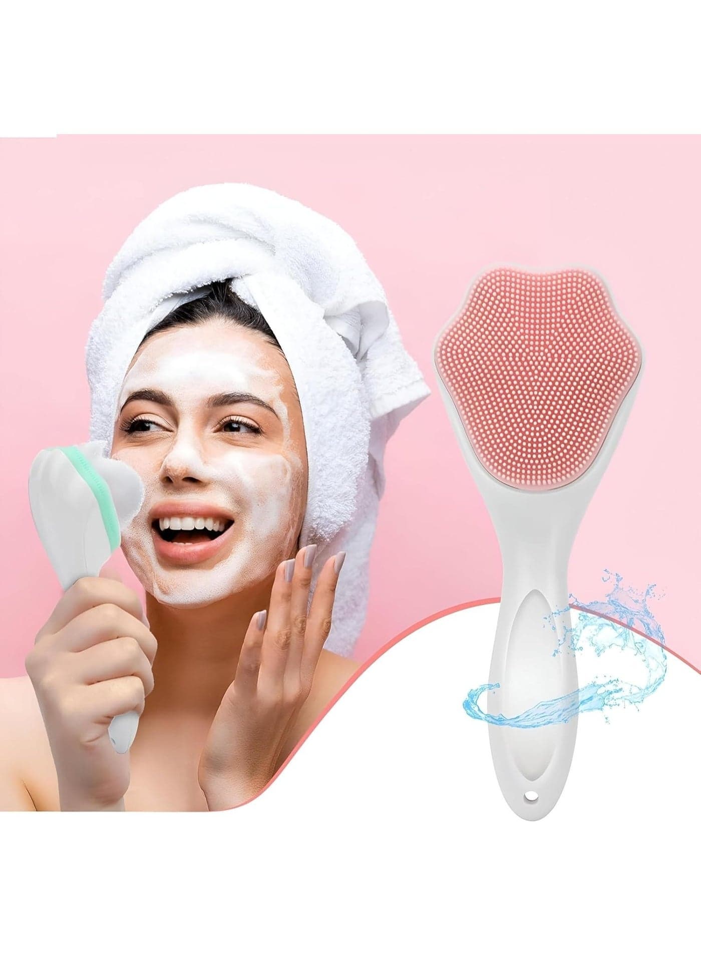 Facial Silicone Cleansing Brush – Handheld Exfoliating Face Scrubber with Soft Food-Grade Silicone Bristles, Cat Paw Design, Deep Pore Cleanser & Makeup Removal Tool Face Brushes & Sponges (٩)