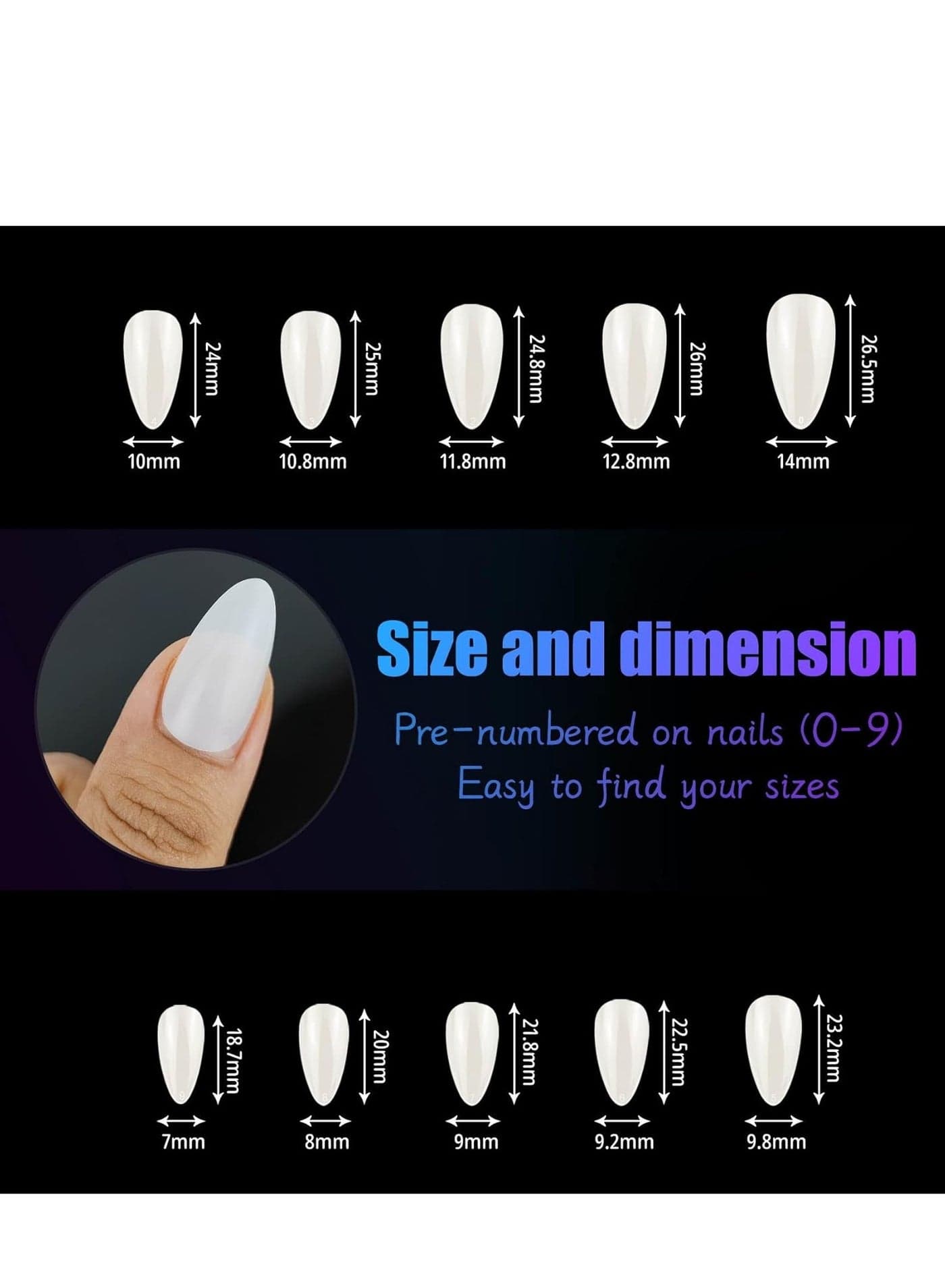 100 Pcs Acrylic False Nails in Natural Color – Artificial Nail Tips for Designs & Extensions Press On False Nails (2)