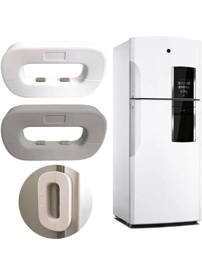 Child Safety Lock Universal Infant Door And Cabinet Lock Easy Install Baby Proof Security Latch For Refrigerator Cupboard Drawers Freezer And Furniture Durable Adhesive Child Safety Protection (Gray) Door & Stair Gates (2)