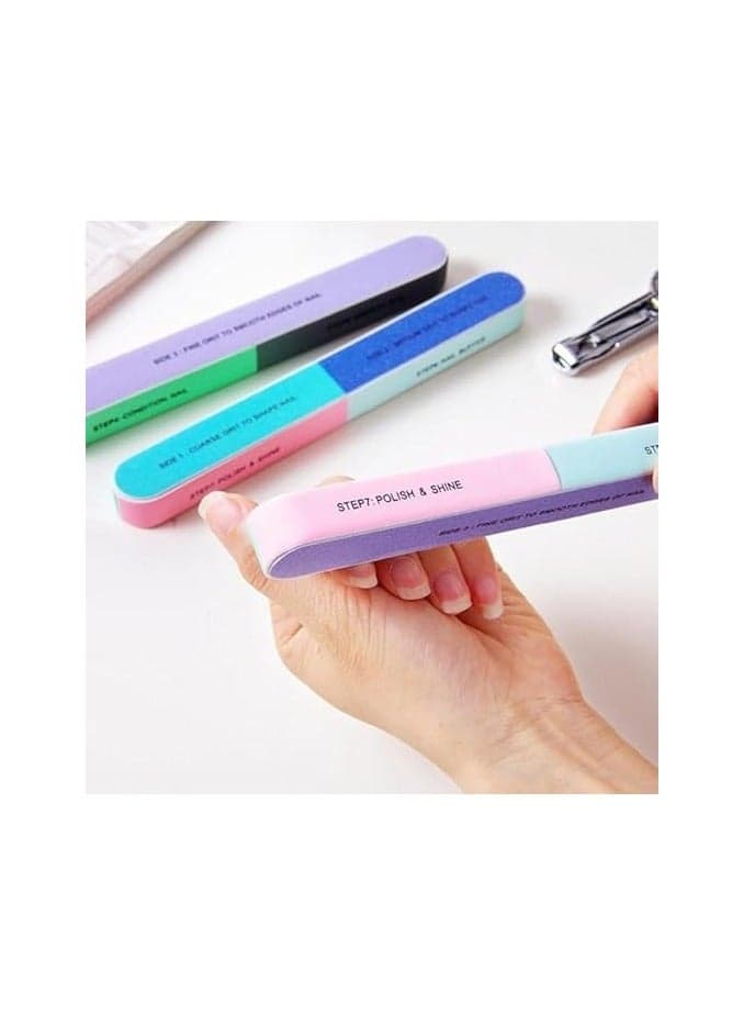 Nail File Set – Colorful Design for Smoothing and Shining Nails (5)